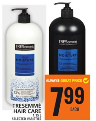 Food Basics Tresemmé hair care offer