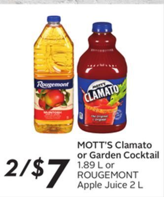Sobeys Clamato or garden cocktail offer