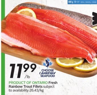 Sobeys Fresh rainbow trout fillets offer