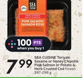 Sobeys Teriyaki sesame or honey chipotle pink salmon or potato & herb crusted cod offer