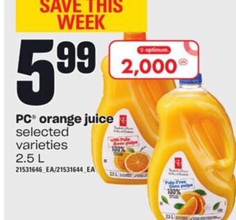 Independent Grocer Pc orange juice, 2.5 l offer