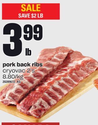 Independent Grocer Pork back ribs, 2's offer