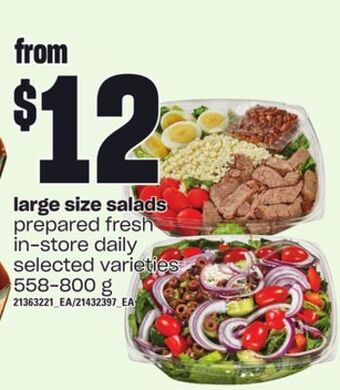 Independent Grocer Large size salads, 558-800 g offer