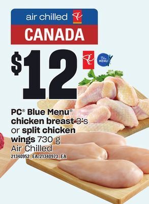 Independent Grocer Pc blue menu chicken breast, 3's or split chicken wings, 730 g offer