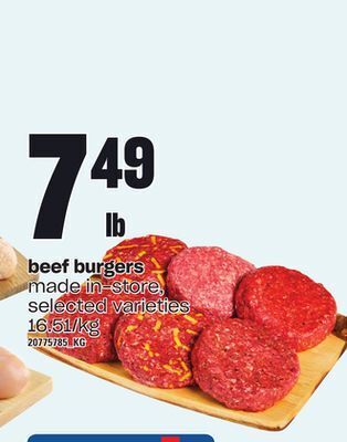 Independent Grocer Beef burgers offer