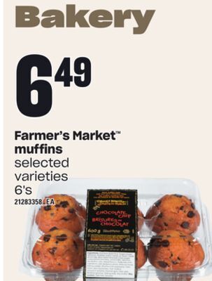 Independent Grocer Farmer's market muffins, 6's offer