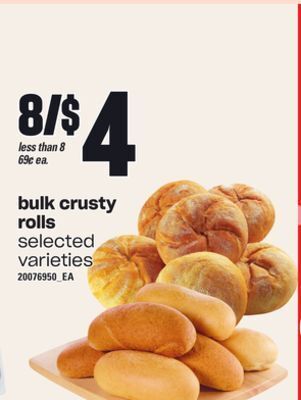 Independent Grocer Bulk crusty rolls offer