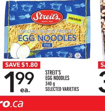 Metro Streit's egg noodles offer