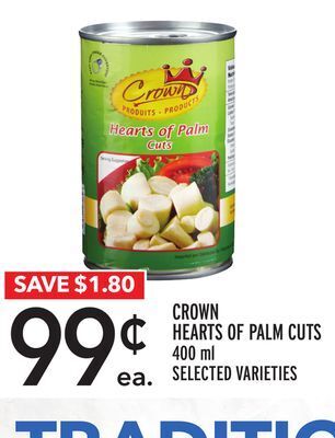 Metro Crown hearts of palm cuts offer
