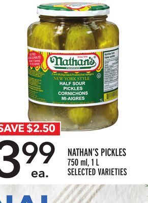Metro Nathan's pickles offer