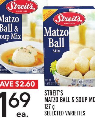 Metro Streit's matzo ball & soup mix offer