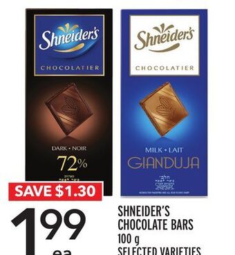 Metro Shneider's chocolate bars offer