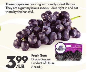 Longo's Fresh gum drops grapes offer