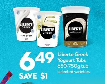 Longo's Liberte greek yogourt tubs offer