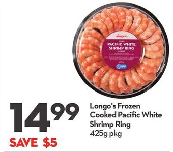 Longo's Longo's frozen cooked pacific white shrimp ring offer