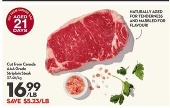 Longo's Cut from canada aaa grade striploin steak offer