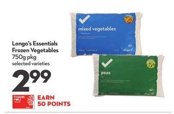 Longo's Longo's essentials frozen vegetables offer