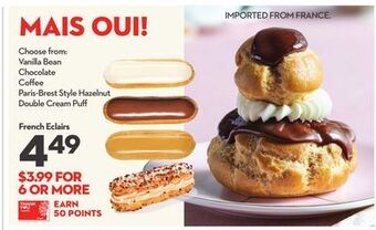 Longo's French eclairs brest style hazelnut double cream puff offer