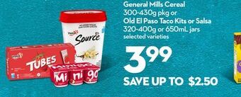 Longo's General mills cereal 300-430g pkg or old el paso taco kits or salsa 320-400g or 650ml jars offer