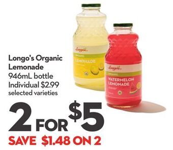 Longo's Longo's organic lemonade offer