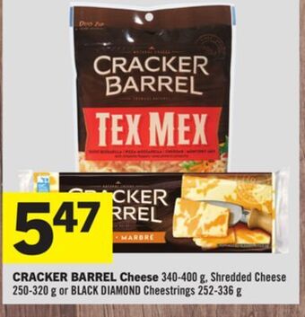 Foodland Cracker barrel cheese 340-400 g, shredded cheese 250-320 g or black diamond cheestrings 252-336 g offer