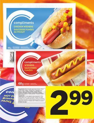 Foodland Compliments wieners 450 g selected varieties offer