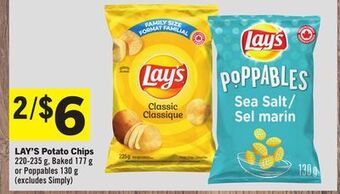 Foodland Lay's potato chips 220-235 g, baked 177 g or poppables 130 g offer