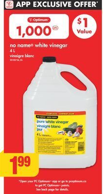 No Frills No name white vinegar, 4 l offer