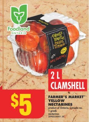 No Frills Farmer's market yellow nectarines, 2 l clamshell offer
