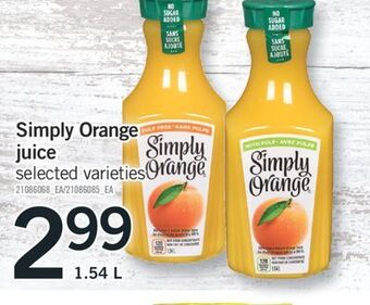 Fortinos Simply orange juice offer