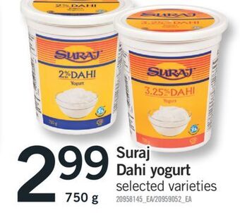 Fortinos Suraj dahi yogurt, 750 g offer
