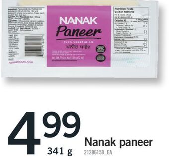 Fortinos Nanak paneer, 341 g offer