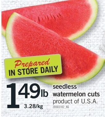 Fortinos Seedless watermelon cuts offer