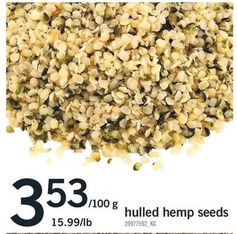 Fortinos Hulled hemp seeds, 100 g offer