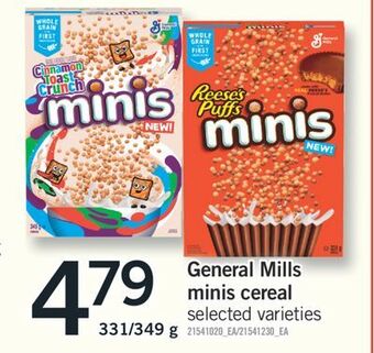 Fortinos General mills minis cereal offer