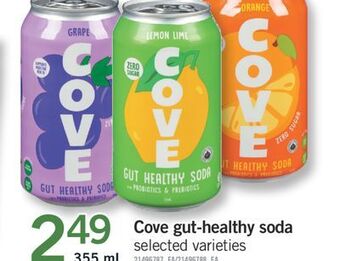Fortinos Cove gut-healthy soda, 355 ml offer