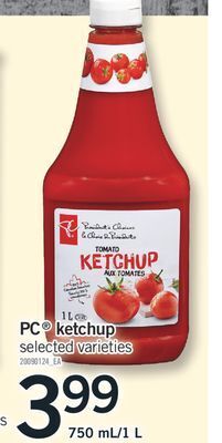 Fortinos Pc ketchup, 750 ml/1 l offer