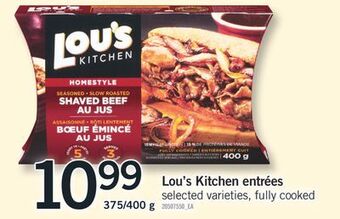Fortinos Lou's kitchen entrées, 375/400 g offer