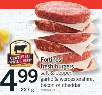 Fortinos Fortinos fresh burgers, 227g offer