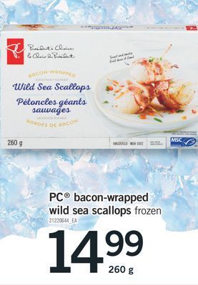 Fortinos Pc bacon-wrapped wild sea scallops,260 g offer