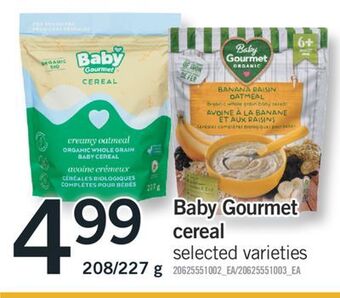 Fortinos Baby gourmet cereal, 208/227 g offer