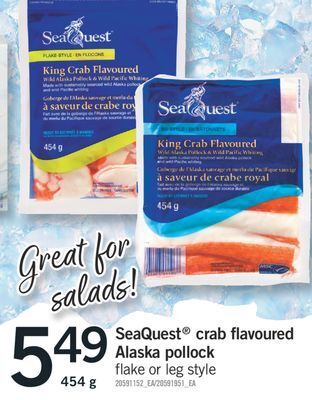 Fortinos Seaquest crab flavoured alaska pollock, 454 g offer