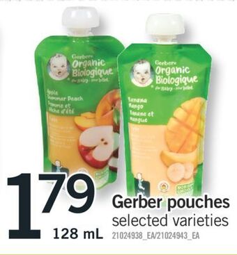 Fortinos Gerber pouches,128 ml offer