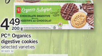Fortinos Pc organics digestive cookies, 200 g offer
