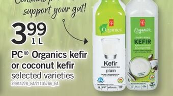 Fortinos Pc organics kefir or coconut kefir, 1 l offer