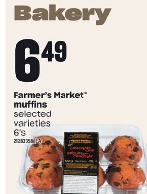Loblaws Farmer's market muffins, 6's offer