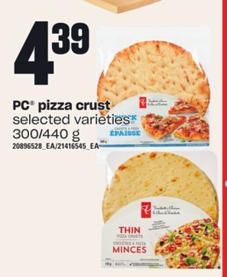 Loblaws Pc pizza crust, 300/440 g offer