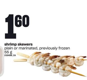 Loblaws Shrimp skewers, 55 g offer