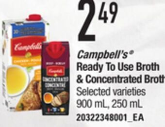 Loblaws Campbell's ready to use broth & concentrated broth, 900 ml, 250 ml offer