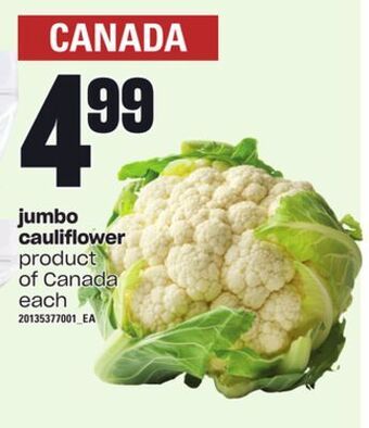 Loblaws Jumbo cauliflower offer
